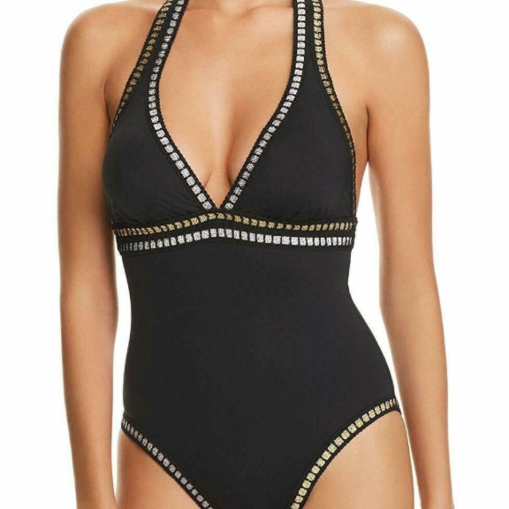 La Blanca One Piece with Gold/Silver Accents